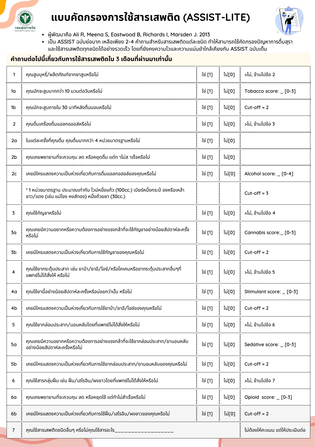 คู่มือแบบประเมินคัดกรองผู้ที่มีปัญหาพฤติกรรมการฆ่าตัวตาย Page6